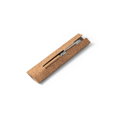 CORKO. Cork and metal ballpoint pen with twist mechanism